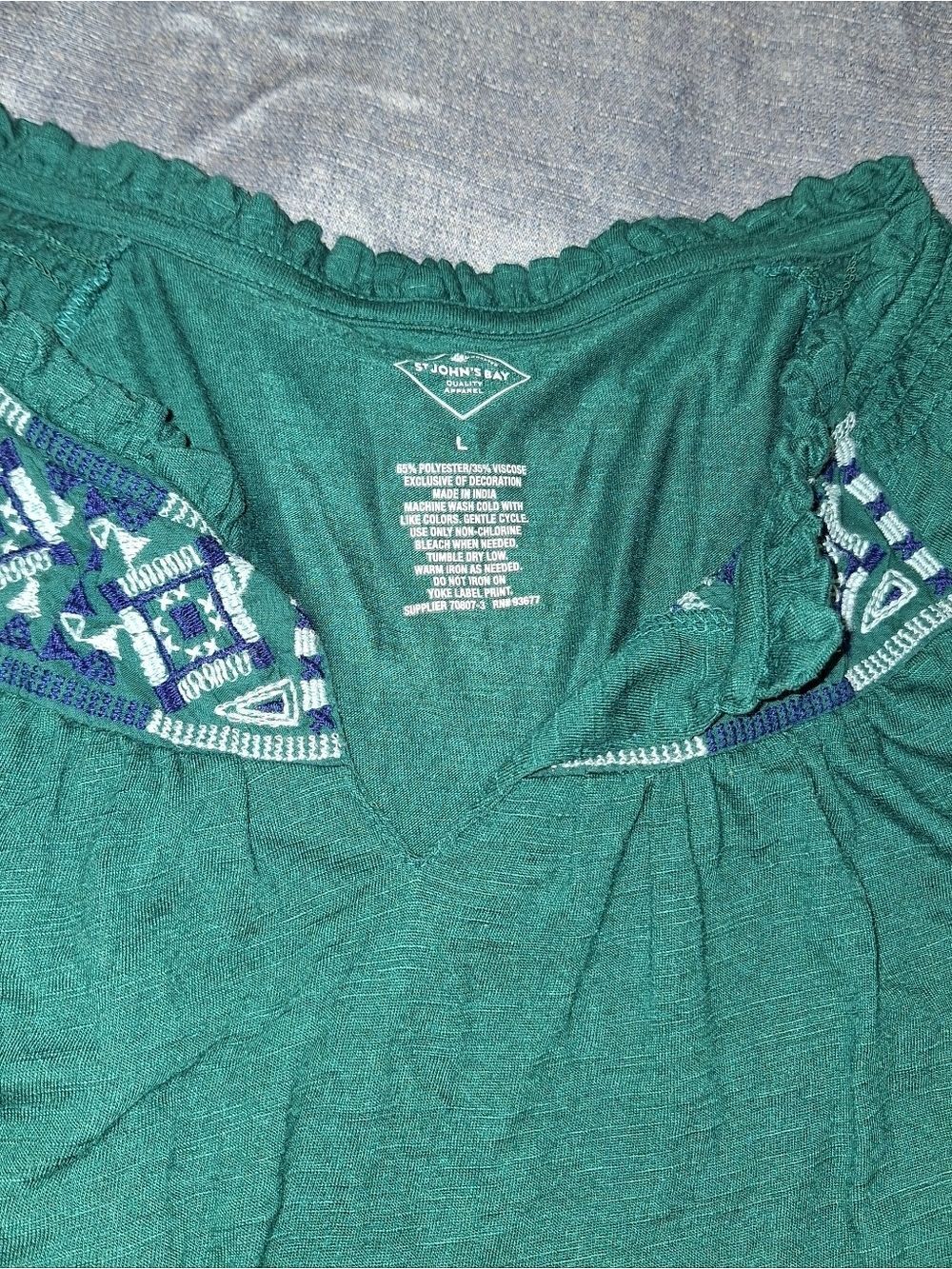 St Johns Bay Peasant Top Green